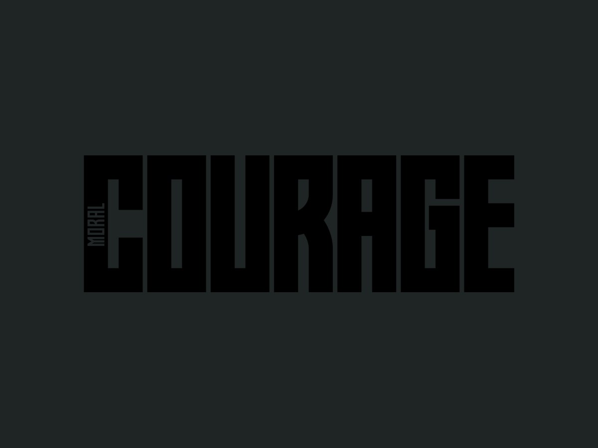 Moral Courage artwork, black colourway.